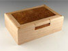 Maple Box with Burl Top. 6" Wide by 9" Long by 3" Deep.