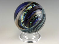 Lampworked Glass Vortex Marble. 2" Across.