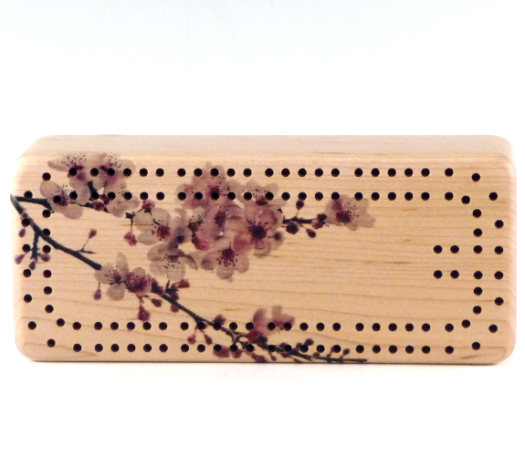 Mitercraft Woodworking Cherry blossom cribbage board