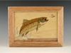Marquetry Wood Box with Trout Design