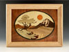 Marquetry Wood Box with Mountain Design