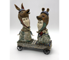 Gumaelius ceramic and steel sculpture