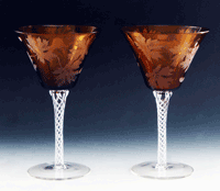 Jaguar etched glass martini 