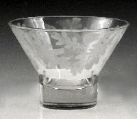 Jaguar etched glass bowl