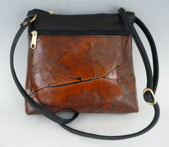 CUT OUT LEATHER Bag Tree of Life Leaf Leather Purse Vintage 