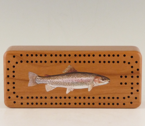  Mitercraft Woodworking Rainbow Trout cribbage board