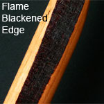 Detail of flame-blackened edge