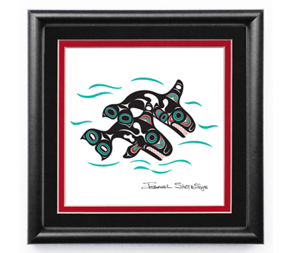 Israel Shotridge - "Orcas" Framed Northwest Coast Native Print